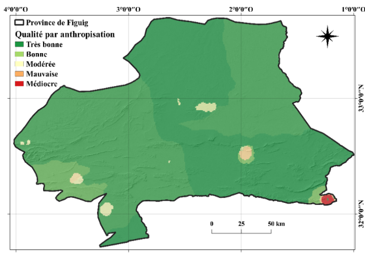 C:\Users\TOSHIBA\Desktop\تتمة خرائط الاطروحة\دراسة حول التصحر\Qualité par anthropisation.png