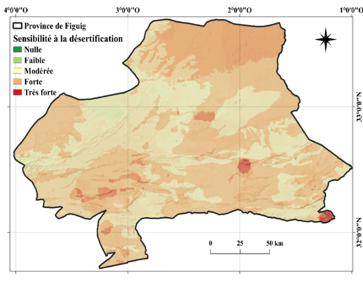 C:\Users\TOSHIBA\Desktop\تتمة خرائط الاطروحة\دراسة حول التصحر\Sensibilité à la désertification.png